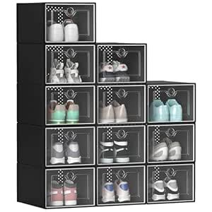 YITAHOME Shoe Box Storage - Stackable Shoe Racks for Closets and ...