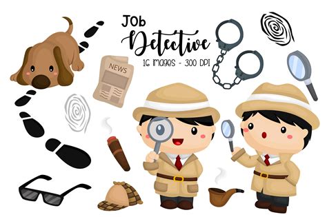 Detective Clip Art Private Detectives Cartoon Vector Clipart