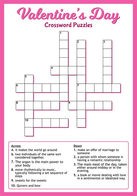Valentine's Day Crossword Puzzles