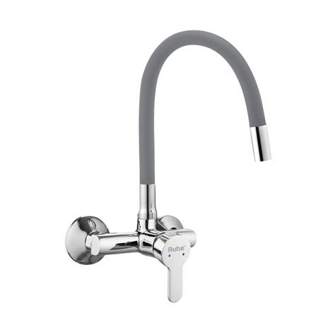 Pavo Single Lever Wall-mount Kitchen Sink Mixer Tap with Coloured Sili ...