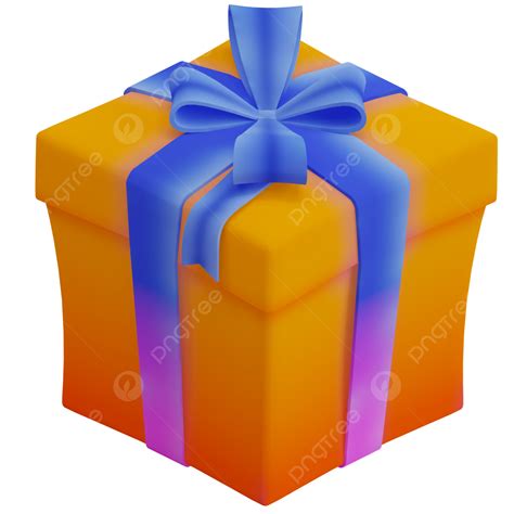 Orange Colour Cartoon Gift Box, Gift Box, Box, Cartoon Box PNG ...