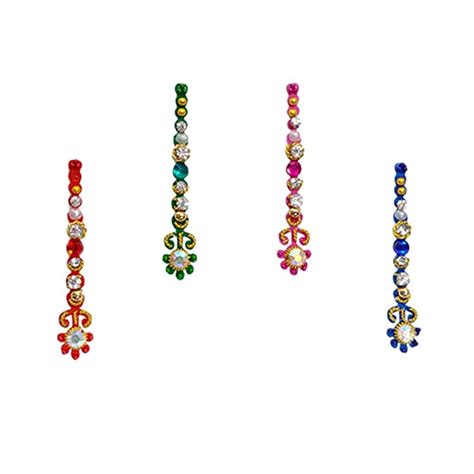 Comet Busters Long Multicolor Handcrafted Fancy Bindi For Women (BIN026 ...