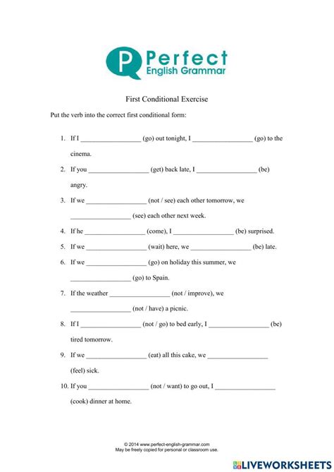 Image result for First Conditional Live Worksheet