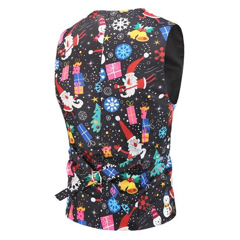 Men Waistcoat Snowman Xmas Christmas Fancy Vest Me... - Grandado