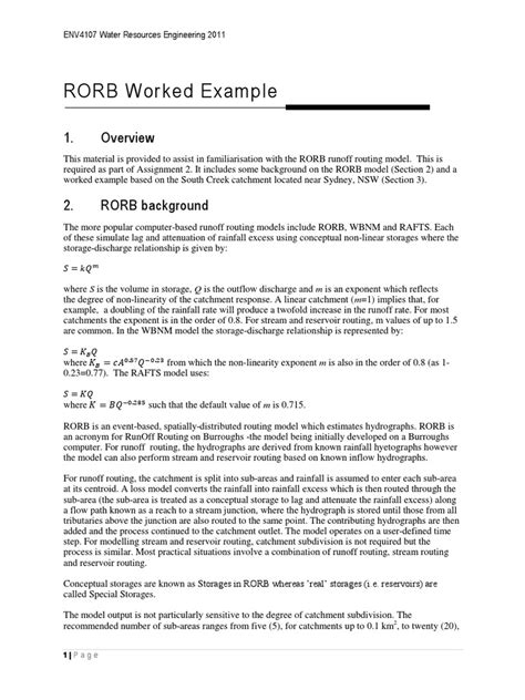 Image result for Rorb Model Routing