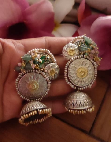 Shop Gharana Statement Silver Jhumka Online Missori