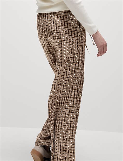 Buy Geometric Drawstring Wide Leg Trousers at Marks & Spencer