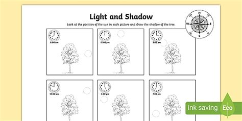 Sun and Shadows Worksheet