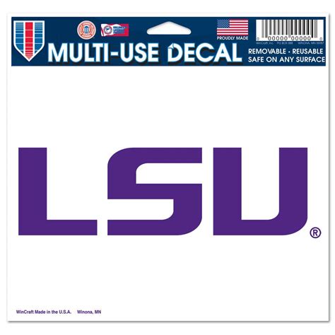 LSU Tigers "LSU" 5x6 Cling Decal : Amazon.in