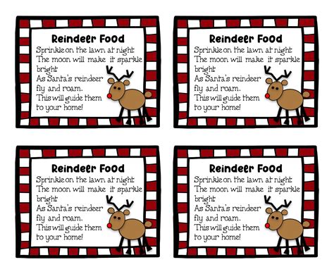 Printable Reindeer Food Poem - Printable Board Games