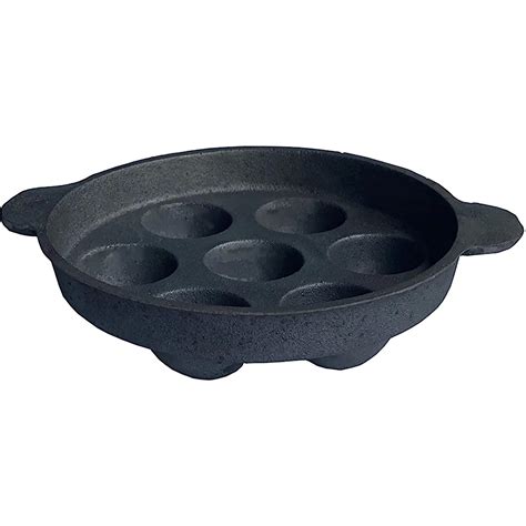 Buy Qmos Paniyaram Pan /Cast Iron Paniyaram Chatti /Kuzhiyappam /Kerala ...