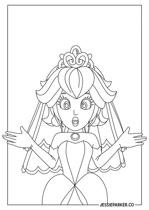 Mario Princess Peach Coloring Pages - Jenny Printable