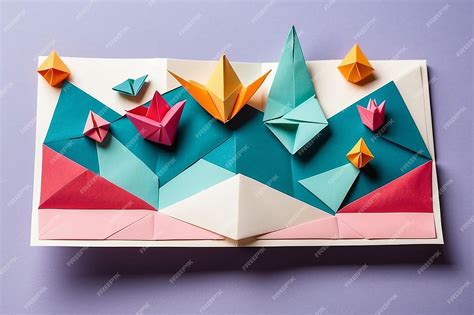 Premium Photo | DIY Origami Birthday Card