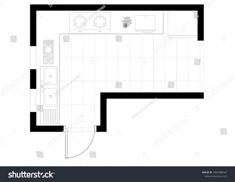 Image result for 3D Kitchen Layout Blueprint