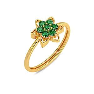 Joyalukkas 22k (916) Yellow Gold and Emerald Ring for Girls : Amazon.in ...