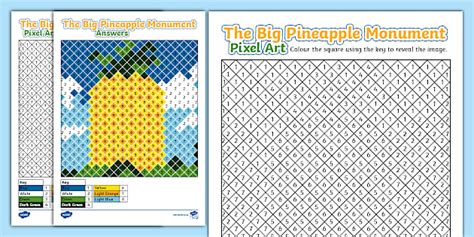 Gr2 Creative Arts T4 The Big Pineapple Monument Pixel Template (CAPS)