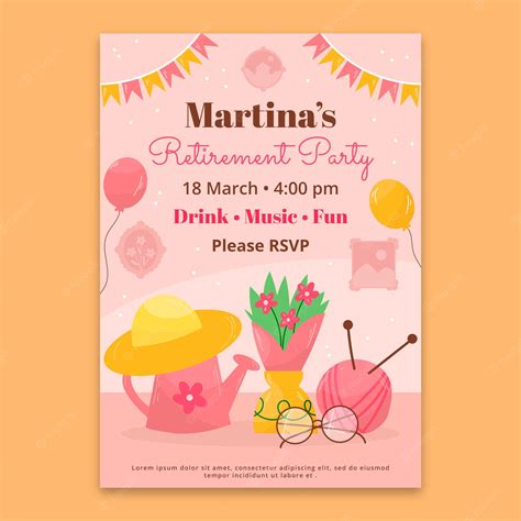 Retirement party poster template | Premium Vector