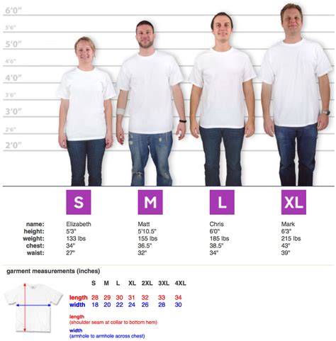 Gildan 2000 T Shirt Sizing Chart