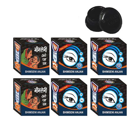 Buy Bhimseni Anjan (Eye Care Ayurvedic kajal) 350mg. (Pack of 6) Online ...