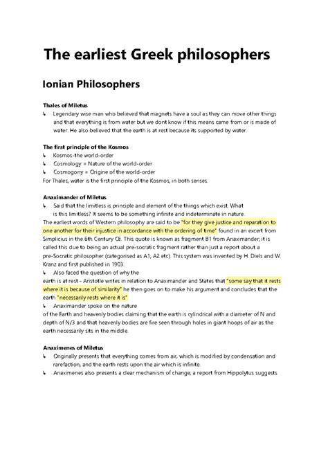 Ancient Greek Philosophy - MJP Rohilkhand University - Studocu