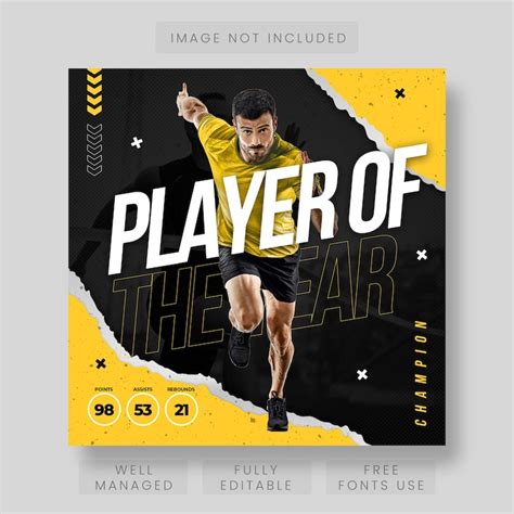 Player of the year poster and banner design template for social media ...