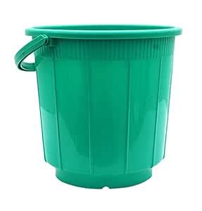 Pooja Plastics Long-Lasting Plastic Bathroom Round LB Bucket (18 litres ...