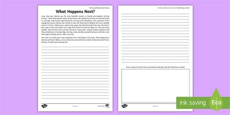 The Story of Diarmuid and Gráinne - What Happened Next? Worksheet ...