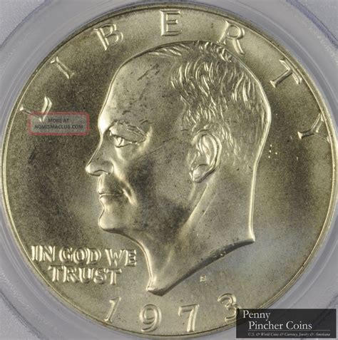 1973 - S Eisenhower Silver Dollar Pcgs Ms - 65 Unc Frosty Uncirculated ...