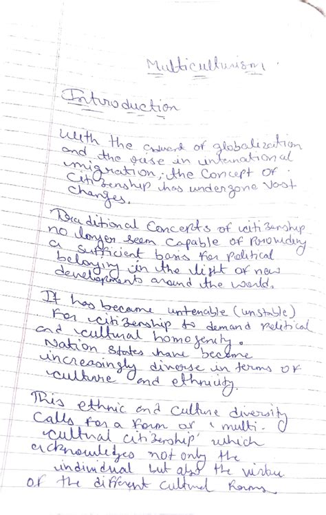 Multicultural citizenship - political science hons - Studocu