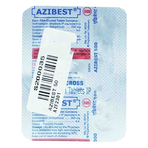 Azibest 500 mg Tablet 5's Price, Uses, Side Effects, Composition ...
