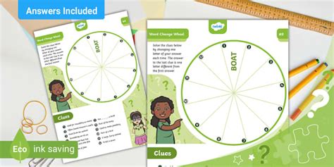 Word Change Wheel Puzzle #8 - Twinkl - Kids Puzzles