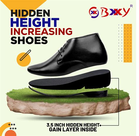 BXXY 9 cm (3.5 Inch) Hidden Height Increasing Formal Derby Boots for M ...