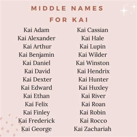 Cool Middle Names for Kai: 200+ Modern Ideas - The Mummy Bubble