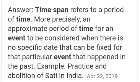 What is the time span in connection with historical events? - Brainly.in