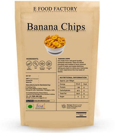 E Food Factory Banana Chips 250 g Chips Price in India - Buy E Food ...
