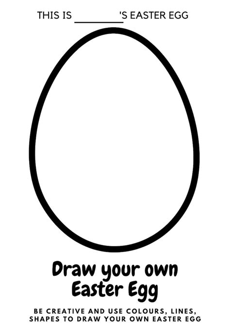 Easter Egg Printable for Kids, Draw Your Own Easter Egg Colouring Page ...