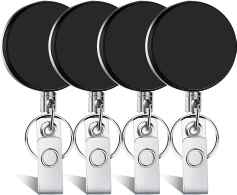 Amazon.com : AIWOQI 5 Pack Black Retractable Badge Reels for Lanyards ...