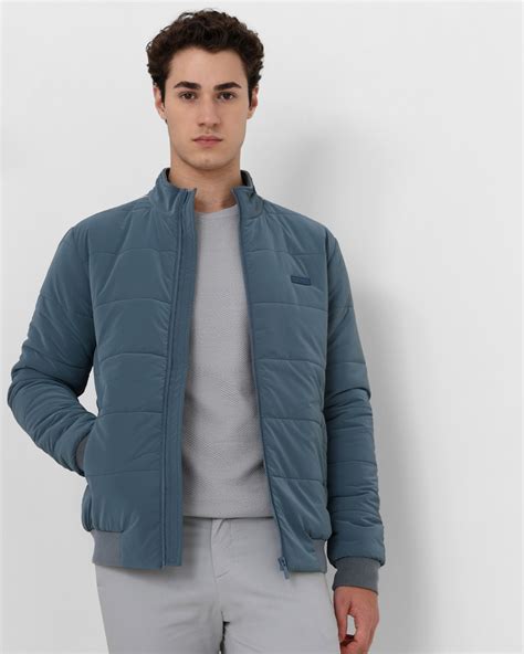 Buy Blue Grey Quilted Jacket Online at Muftijeans
