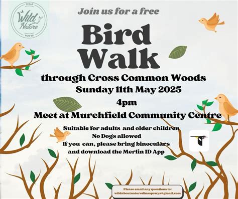 Bird Walk, Murch Community Centre, Penarth, 11 May 2025 | AllEvents