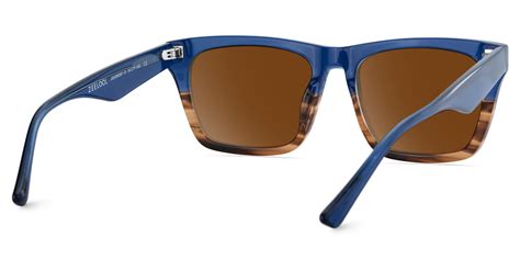 Brookins Acetate Blue Brown Frame Sunglasses | ZEELOOL