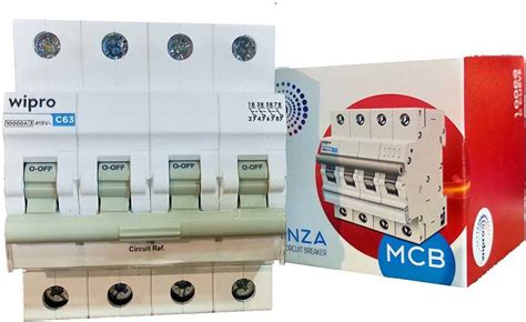 Wipro Four Pole 63A MCB with Trip Mechanism FP MCB Price in India - Buy ...