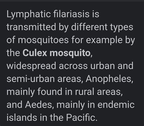 Filaria is caused by which mosquito - Brainly.in