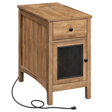 Buy VASAGLE Side Table with USB Ports and Outlets, End Table with ...