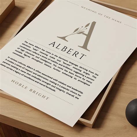 Albert Name Meaning Wall Art, Albert Name Origin Print Nursery Decor ...