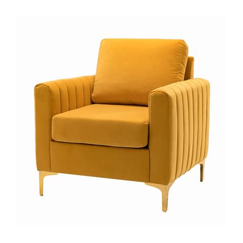 Luxurious Velvet Accent Chair Gold Mustard – Nestroots