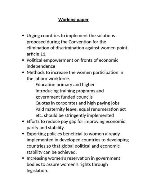 Image result for Working Paper Example