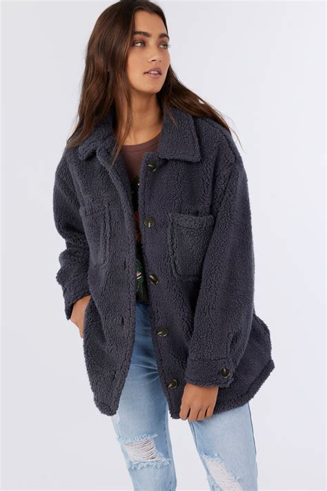 Heath High Pile Oversized Fleece Jacket - Periscope | O'Neill