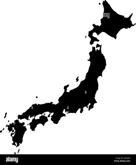 Black colored Japan outline map. Political japanese map. Vector illustration map Stock Vector ...