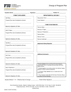 Change Of Major Form - OneStop Enrollment Services - FIU - Florida ...