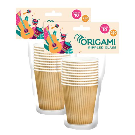 Origami Disposable & Leakproof Party Rippled Paper Cups | Eco Friendly ...